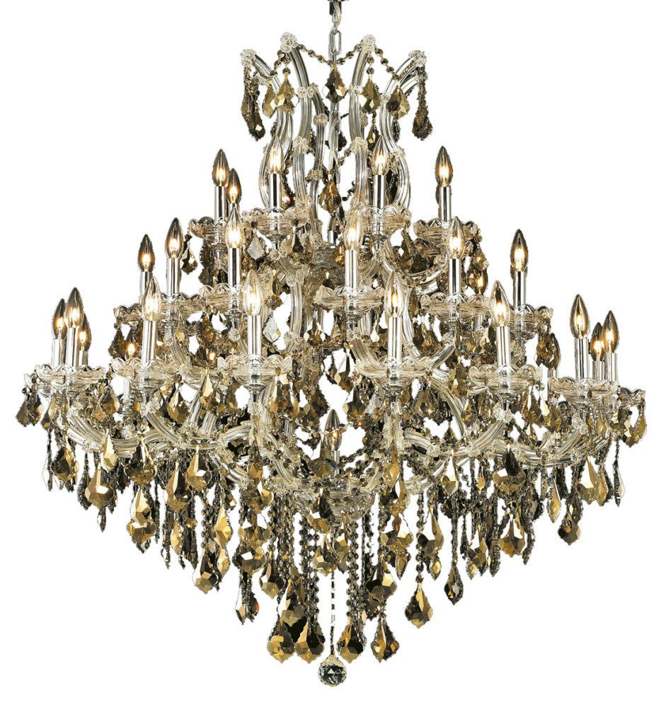 Elegant Maria Theresa Foyer Hall Light, Chrome Finish With Royal Cut Crystal