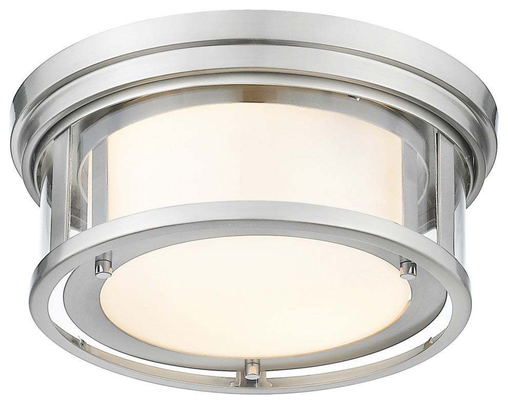 Z-Lite 2 Light Flush Mount, Brushed Nickel, 426F12-BN