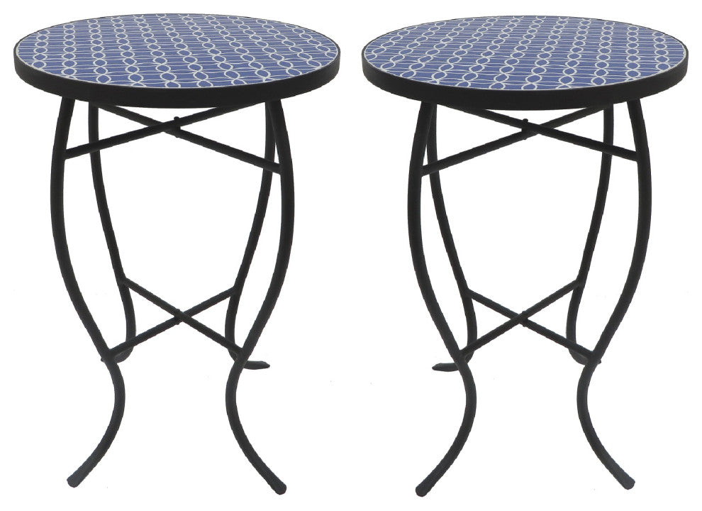 Mosaic Art Collection Accent Table, Alpine, 2 Table Set