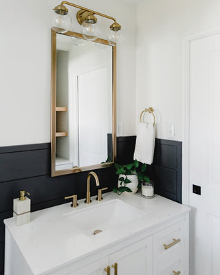 Ellis Framed Wall Mirror, Champagne Gold, 36"x42"