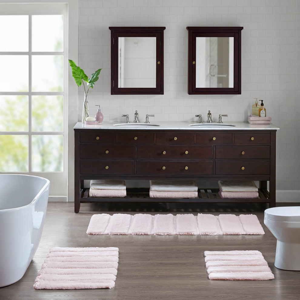 Madison Park Tufted Pearl Channel Rug, Blush