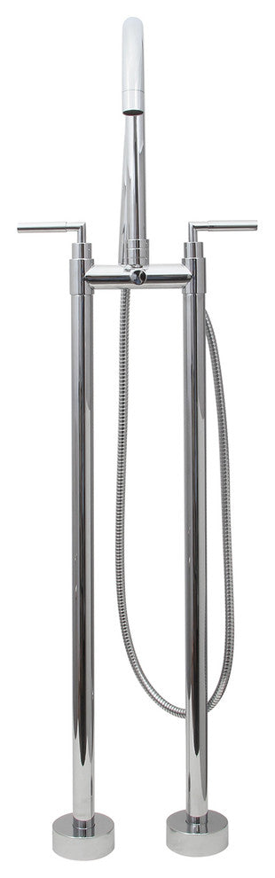 Dyconn Faucet - FreeStanding tub Filler Faucet w/ Hand Shower, Chrome