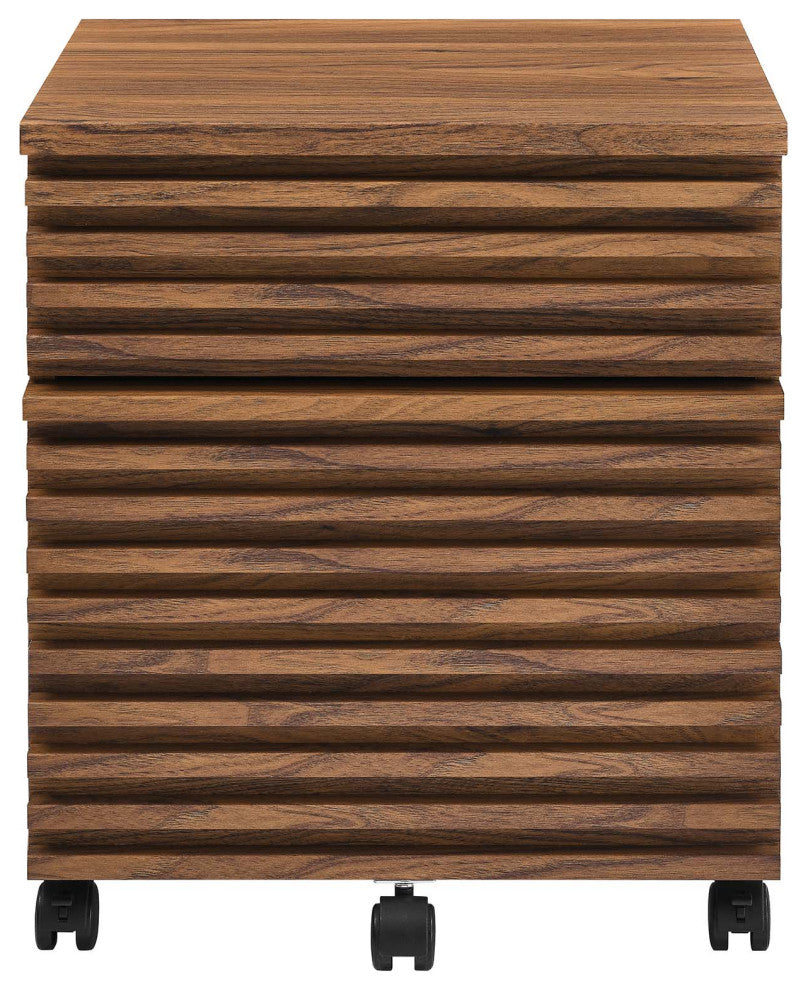 Render Wood File Cabinet, Walnut