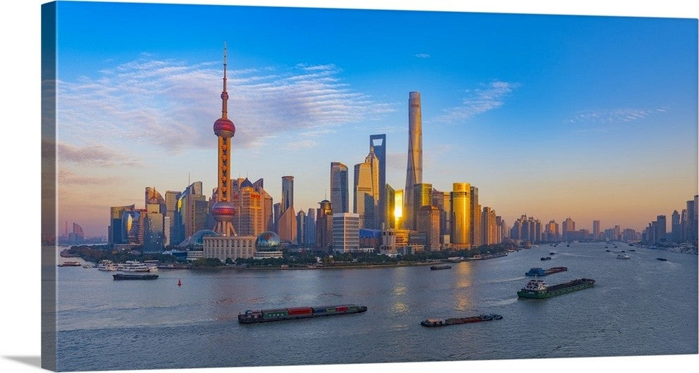 "Shanghai" Wrapped Canvas Art Print, 30"x15"x1.5"