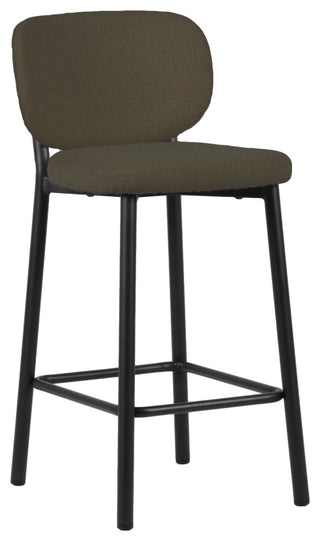 Curved Back DIning Chair, Set of 2, Cedar Boucle, Counter Height