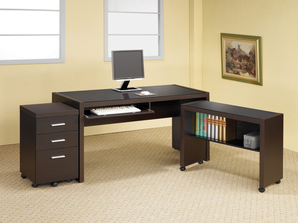 3-Drawer Mobile File Cabinet, Cappuccino