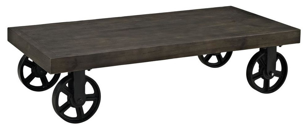 Modern Black Garrison Wood Top Coffee Table