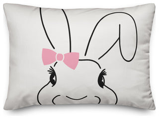 Cute Bunny with Bow 14x20 Lumbar Pillow Cover