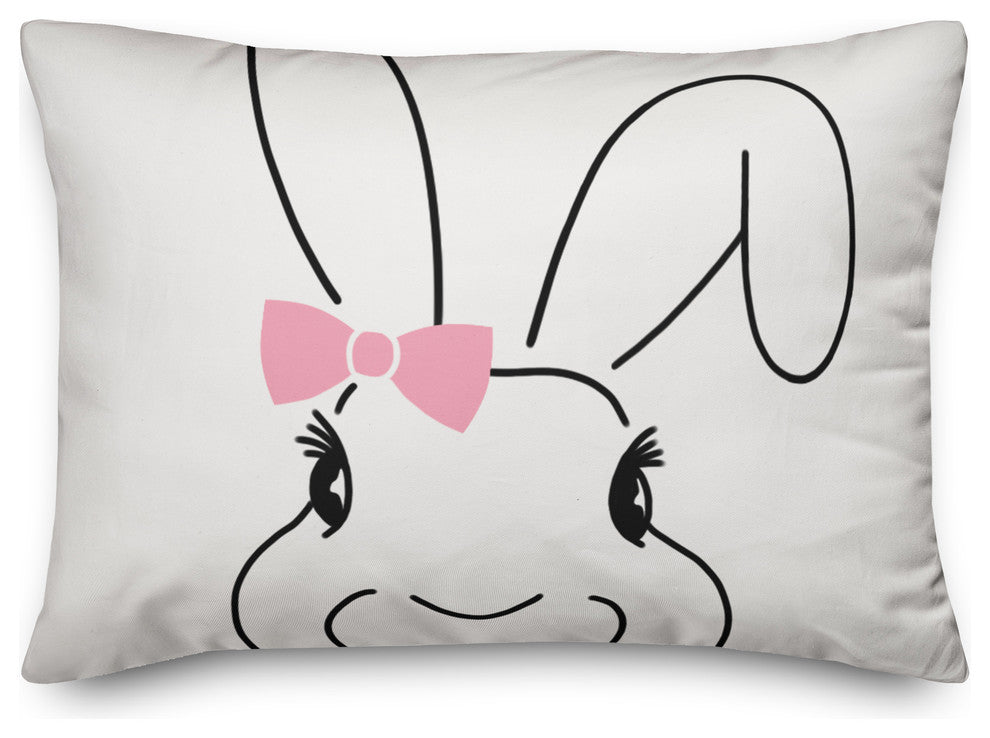 Cute Bunny with Bow 14x20 Lumbar Pillow Cover