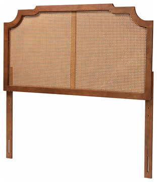 Aleena Rattan Ash Walnut Headboard, Queen