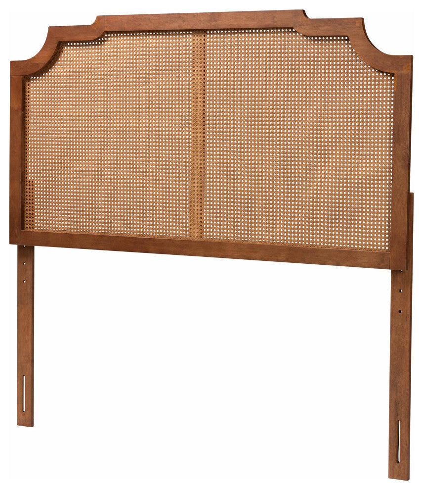 Aleena Rattan Ash Walnut Headboard, Queen