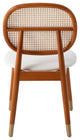 LeisureMod Holbeck Modern Dining Chair with Wood Legs and Wicker Back, White