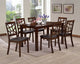 Mozaika Wood and Leather Contemporary 7-Piece Dining Set