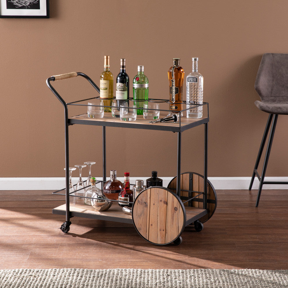 Beverley Reclaimed Wood Bar Cart