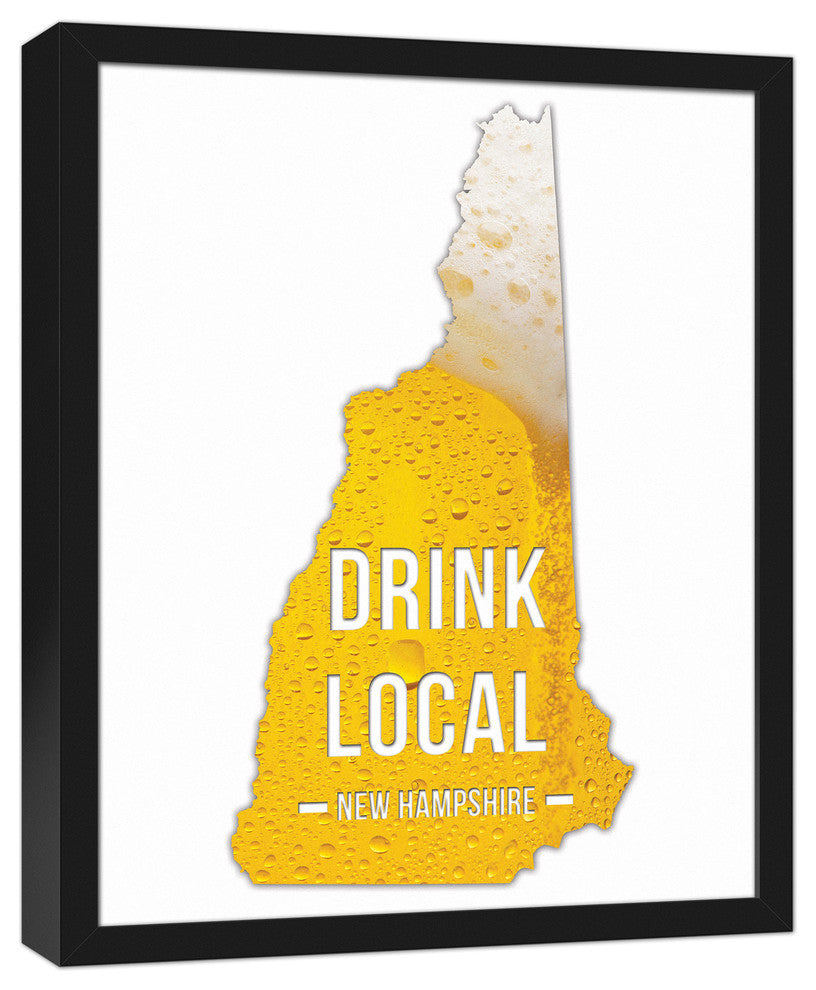 New Hampshire Drink Local Beer Wall Art, Framed Canvas