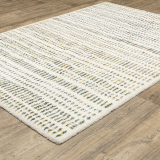 Greer Modern Dashed Lines Ivory/ Multi Area Rug, 6'7" X 9'6"