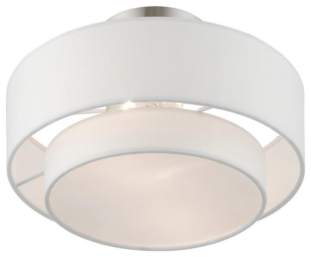 Meridian 2 Light Brushed Nickel Semi-Flush Mount