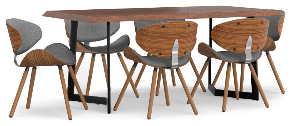 Marana Watkins Solid Mango Wood 7-Piece Dining Set, Gray