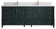 Aberdeen 84 Double Sink Bath Vanity Dark Forest Green 15" Empira Quartz