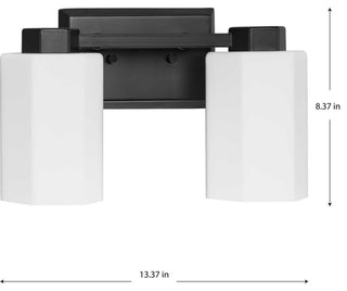 Estrada Collection 2-Light Contemporary Bath and Vanity Light, Matte Black