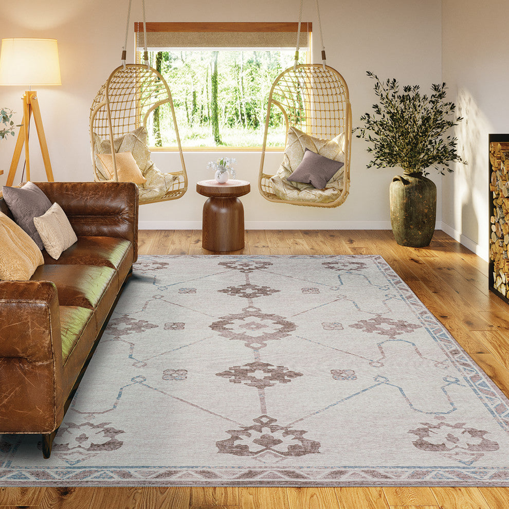 Indoor/Outdoor Sedona SN16 Parchment Machine Washable 10' x 14' Rug
