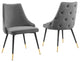 Adorn Dining Side Chair Performance Velvet Set of 2 Gray