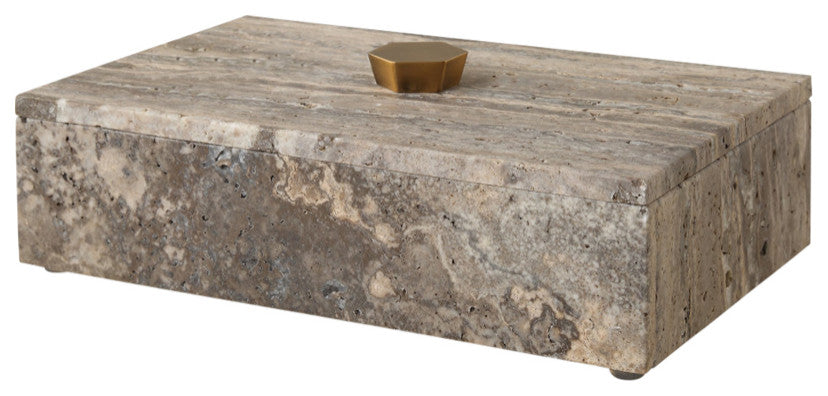 Uttermost Griseus Travertine Stone Box