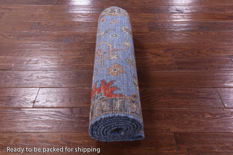 2' 7" X 8' 8" Runner Turkish Oushak Handmade Wool Rug - Q15486