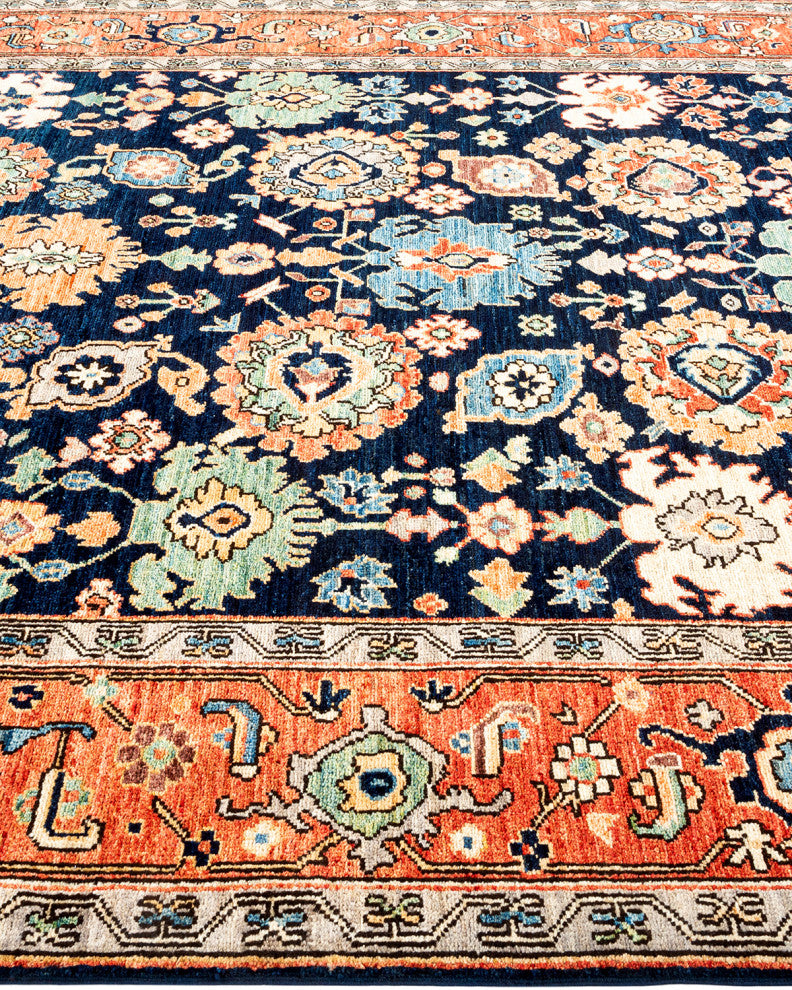 Serapi, One-of-a-Kind Hand-Knotted Runner Rug  - Blue, 6'5"x9'2"