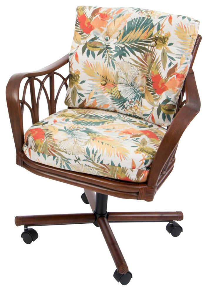 Cuba Tilt Swivel Caster Dining Chair In Sienna With Linoso 200