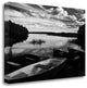 Black and White Boats on Lake 2 Giclee Wrap Canvas Wall Art