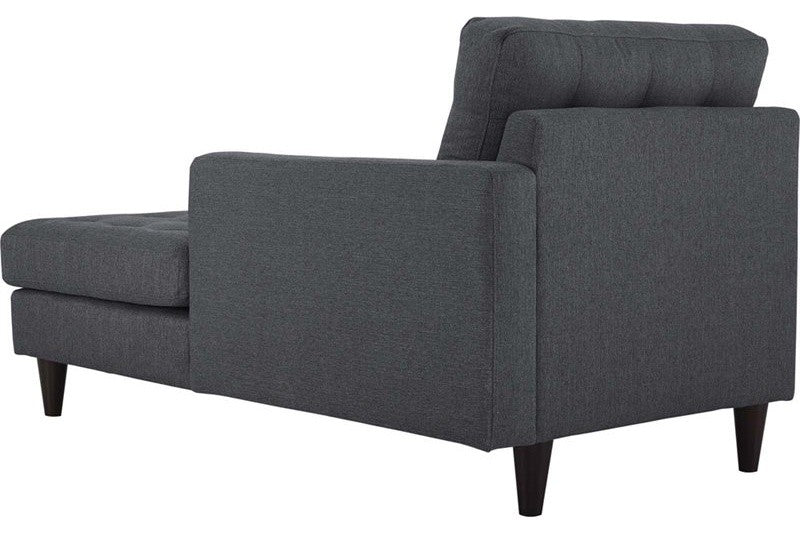 Modern Gray Empress Right-Arm Upholstered Fabric Chaise