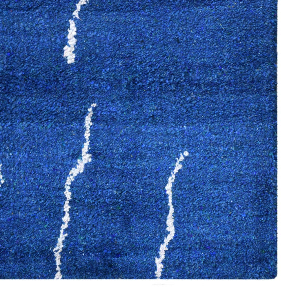 HAND KNOTTED LOOM SILK ECO-FRIENDLY RUGS-6'x9',Rectangle,Blue White,Contemporary