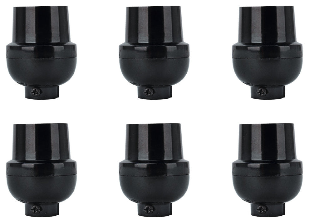 Aspen Creative 21312-16, 6-Pack Set Phenolic Lamp Socket, Black