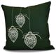 Decorative Holiday Pillow Geometric Print, Dark Green, 16"x16"