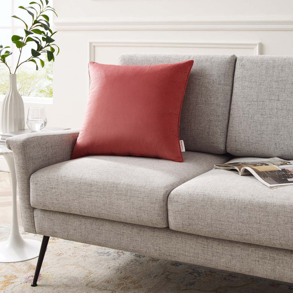 Enhance 20" Performance Velvet Throw Pillow, Blossom