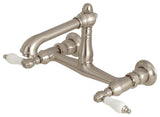 Kingston Brass Wall Mount Bathroom Faucet, Brushed Nickel