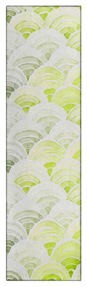 Indoor/Outdoor Seabreeze SZ5 Lime-In Machine Washable 2'3" x 7'6" Runner Rug