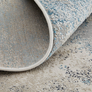 Oria Industrial Abstract Area Rug, Blue/Gray/Ivory, 5'x8'