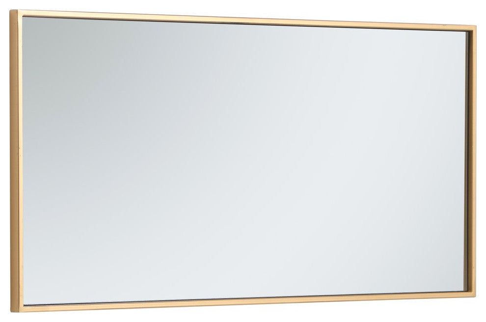Elegant Monet Metal Frame Rectangle Mirror 18" MR41836BR - Brass