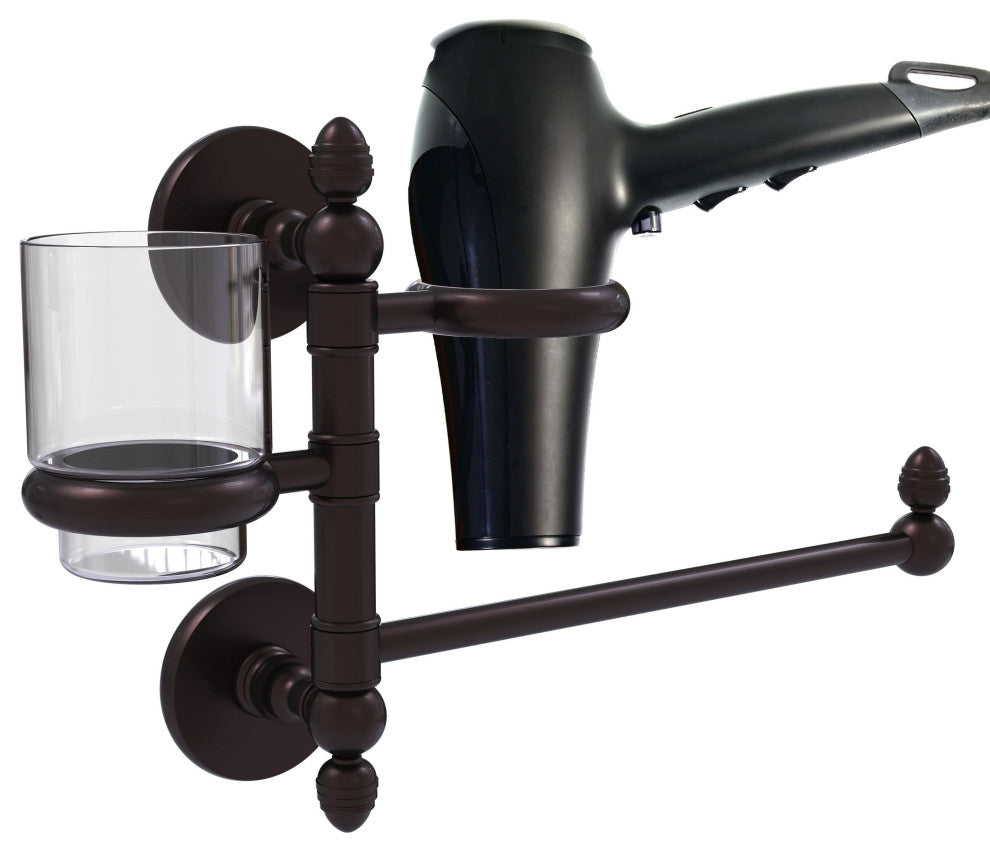 Prestige Skyline Hair Dryer Holder and Organizer, Antique Bronze