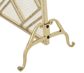 GDF Studio Jalama Single Panel Iron Fireplace Screen, Gold