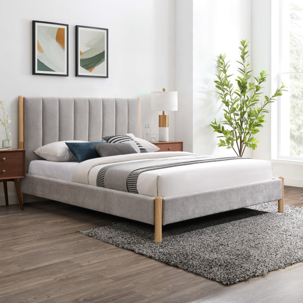Kona Upholstered Bed, Gray, Full