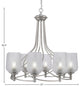 Capri 8-Light Chandelier, Brushed Nickel/Clear Textured