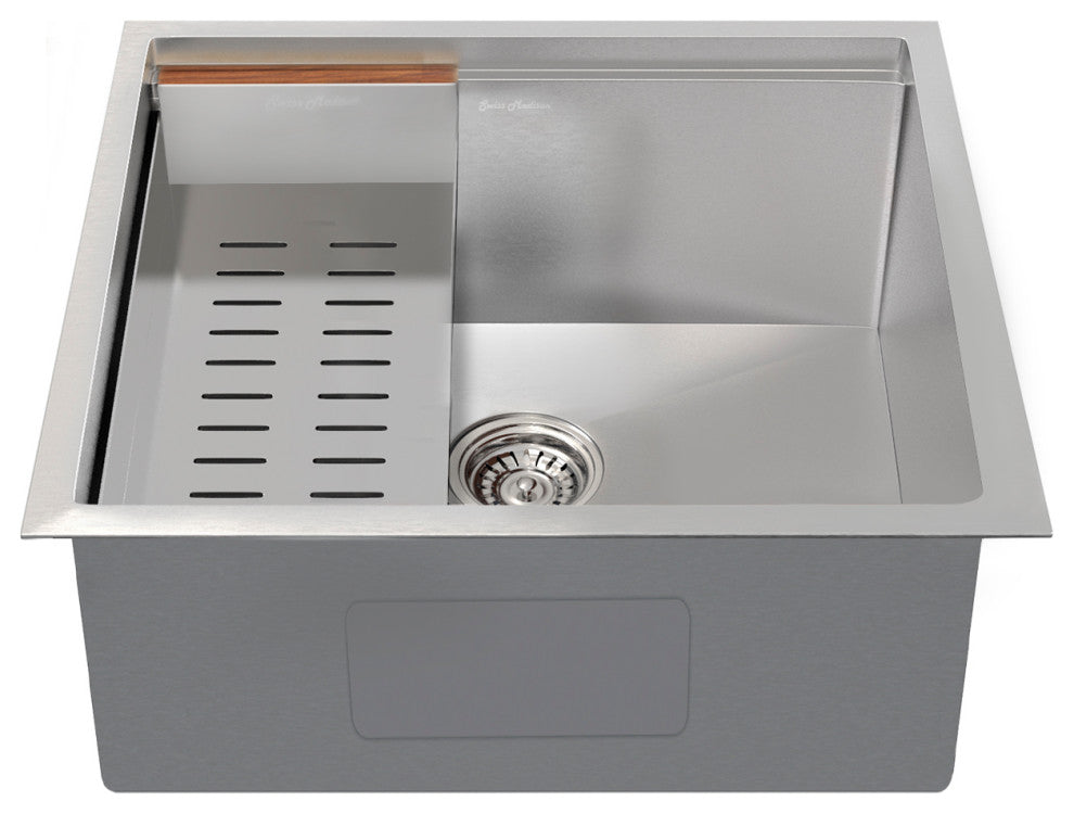 Rivage 22x19" Single Basin Undermount Kitchen Workstation Sink