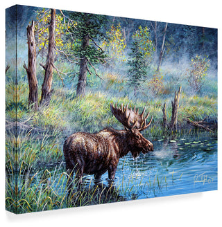 Jeff Tift 'Moose Painting' Canvas Art, 32"x24"