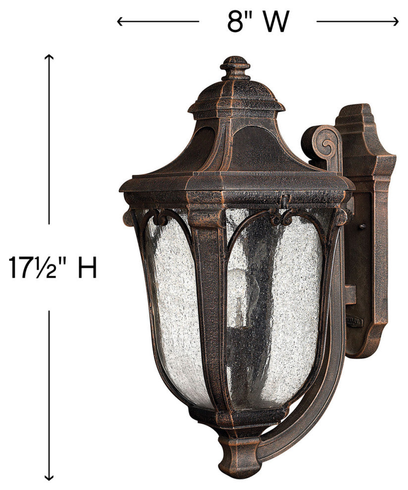 Hinkley Trafalgar Medium Wall Mount Lantern, Mocha