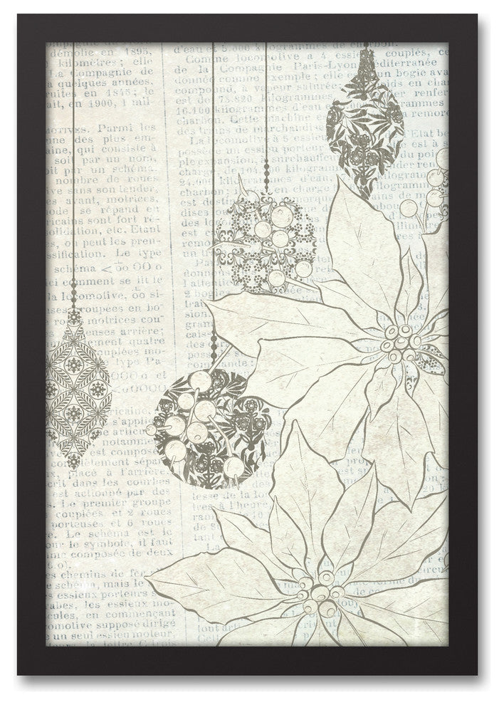 Silver Ornaments 12x18 Black Framed Canvas