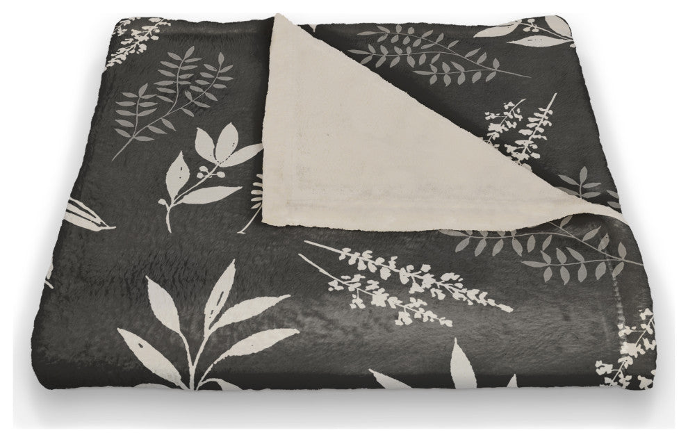 Moody Botanicals 50x60 Coral Fleece Blanket
