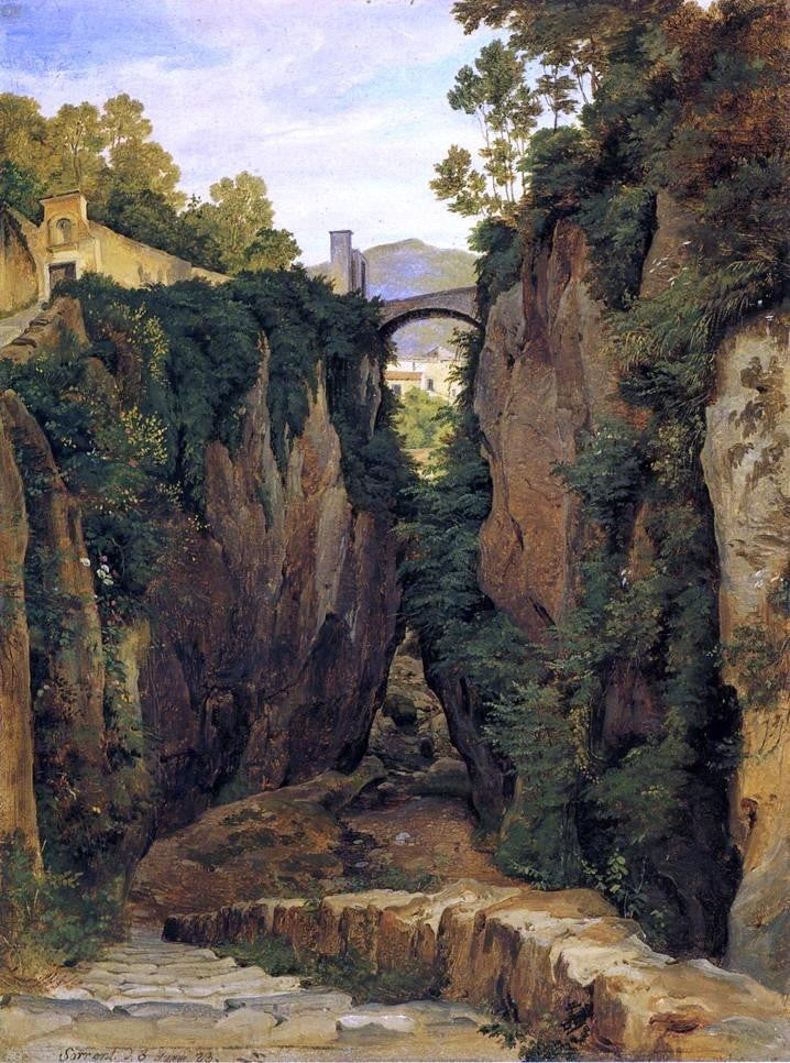 Heinrich Carl Reinhold Grotto near Sorrento With Bridge Wall Decal